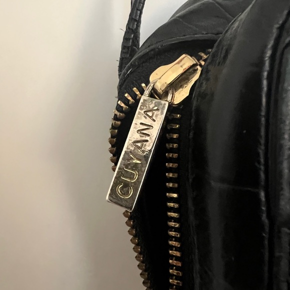 CUYANA croc-embossed cross-body bag in black/navy, Small - Picture 5 of 11
